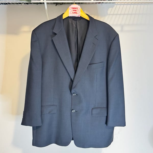 Burberry London Kensington Mens 100% Wool 46R Navy Blue Two Piece Suit