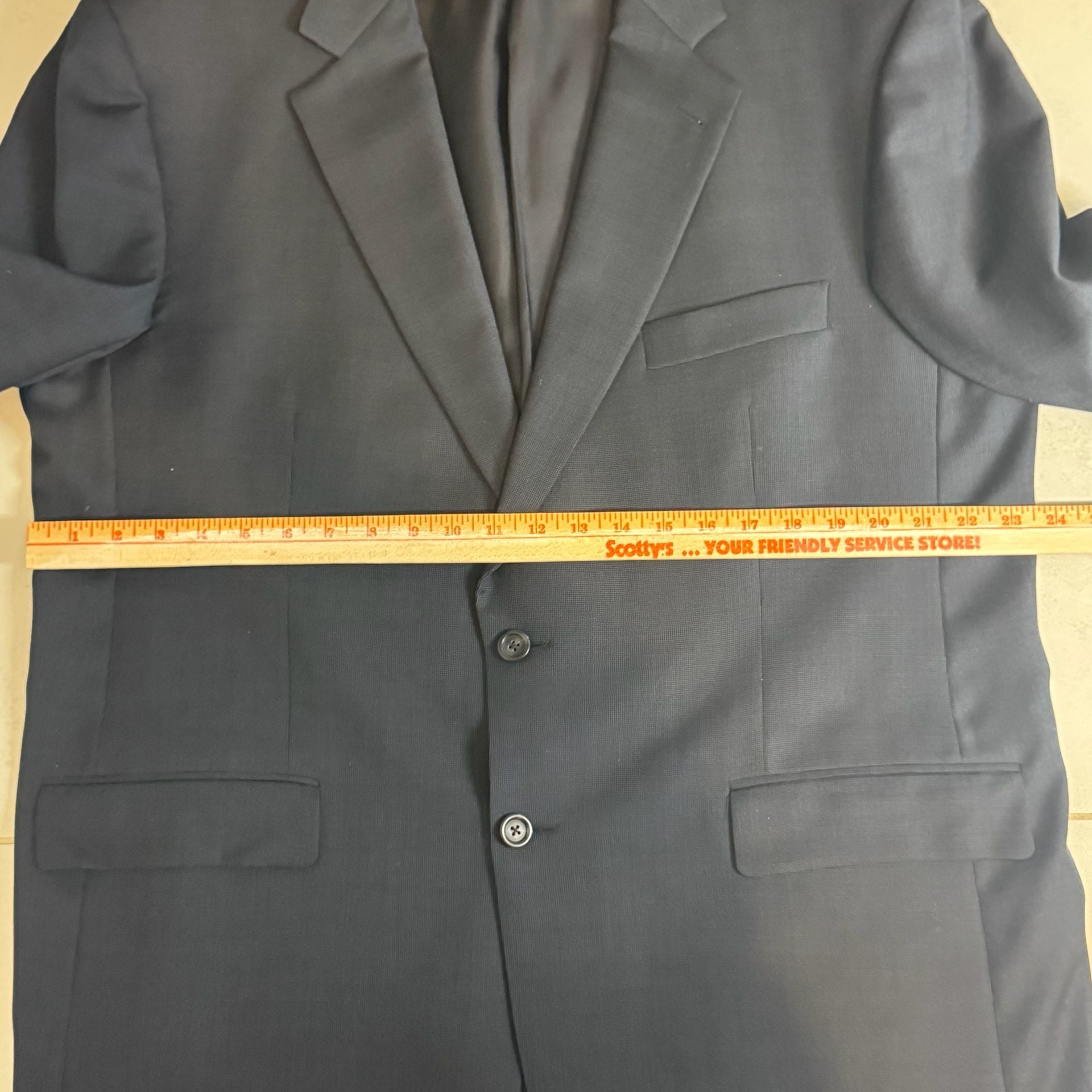Burberry London Kensington Mens 100% Wool 46R Navy Blue Two Piece Suit 7