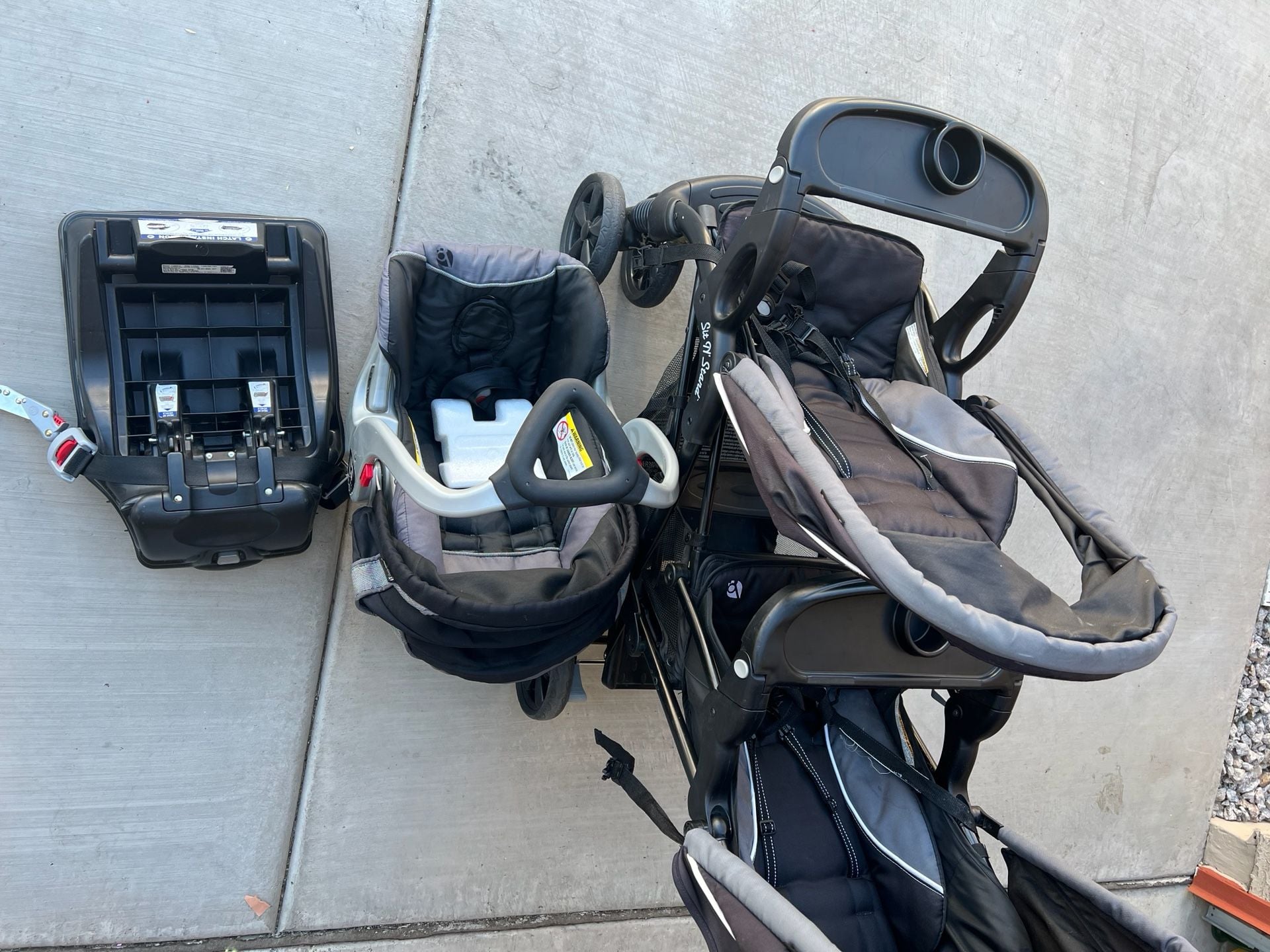 Baby Trend Sit N' Stand Double Stroller with Infant Car Seat and Base Travel System 11