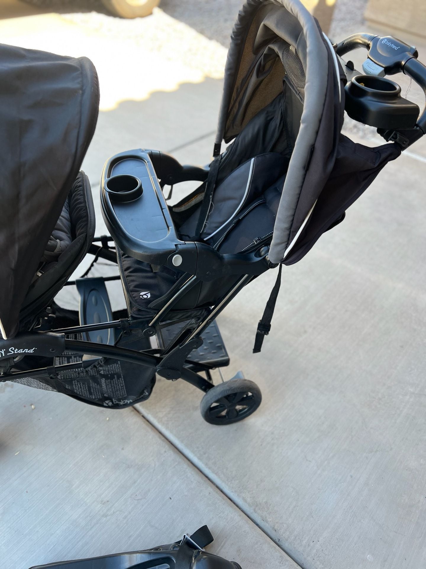 Baby Trend Sit N' Stand Double Stroller with Infant Car Seat and Base Travel System 16