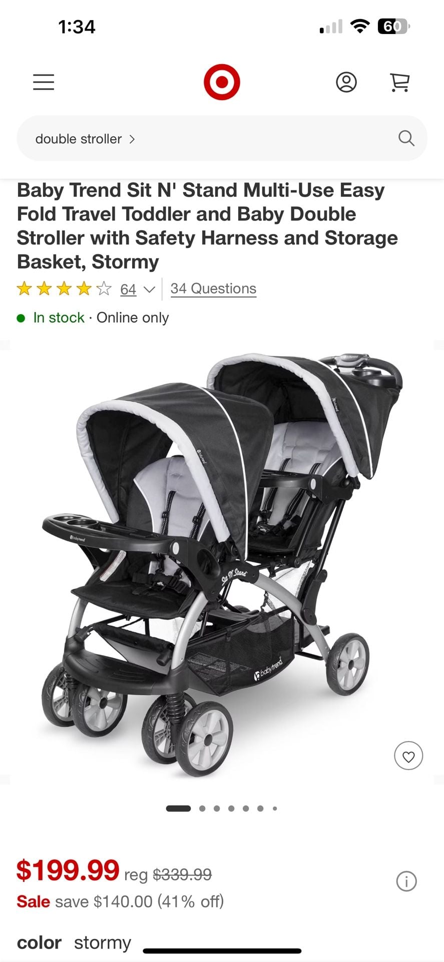 Baby Trend Sit N' Stand Double Stroller with Infant Car Seat and Base Travel System 19