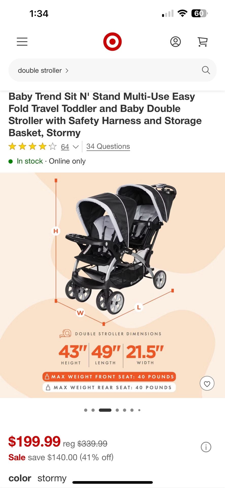 Baby Trend Sit N' Stand Double Stroller with Infant Car Seat and Base Travel System 21