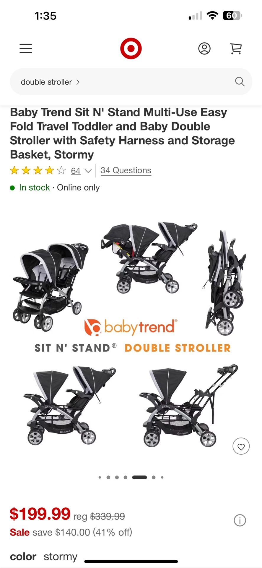 Baby Trend Sit N' Stand Double Stroller with Infant Car Seat and Base Travel System 22