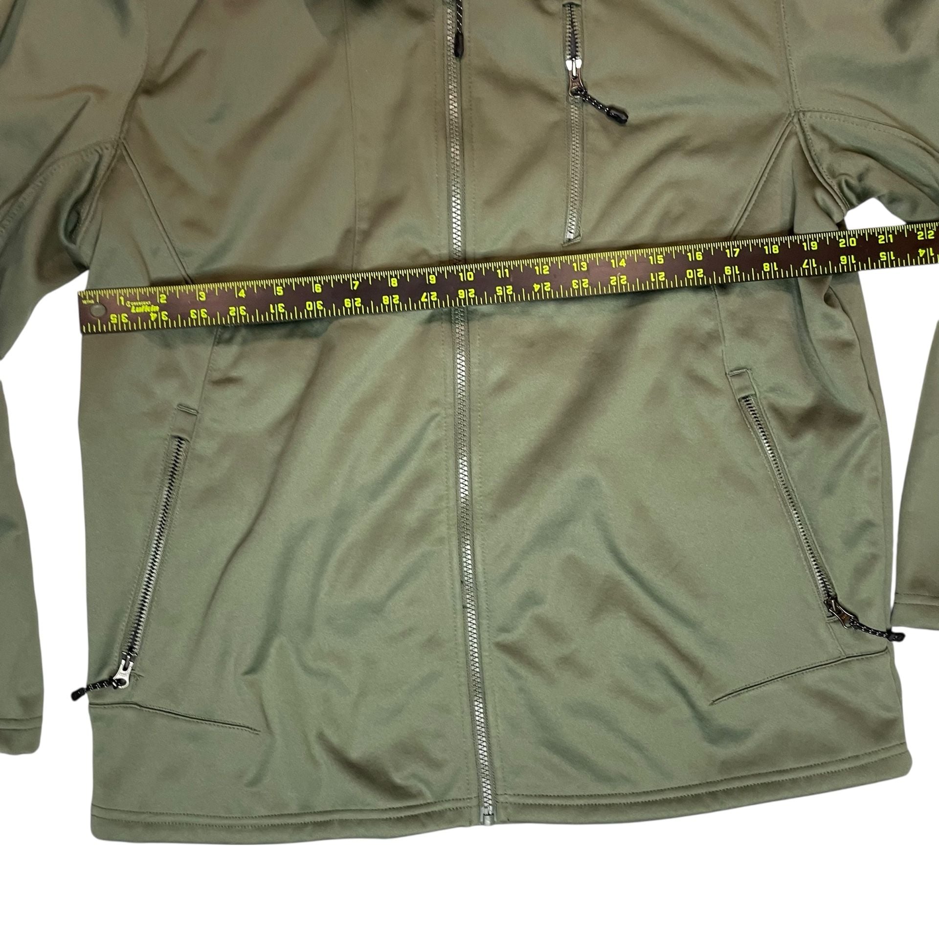Swiss Tech Green Softshell Jacket Mens M Fleece Lined Full Zip Outdoor 4