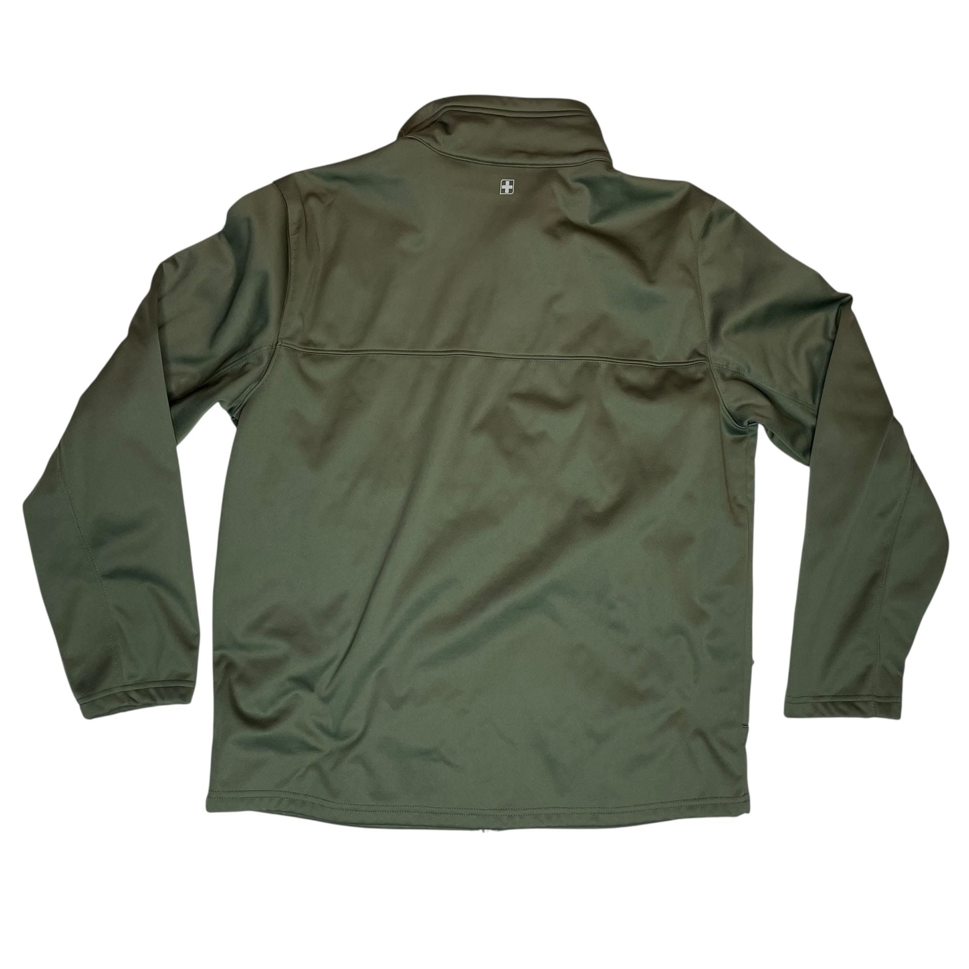 Swiss Tech Green Softshell Jacket Mens M Fleece Lined Full Zip Outdoor 10