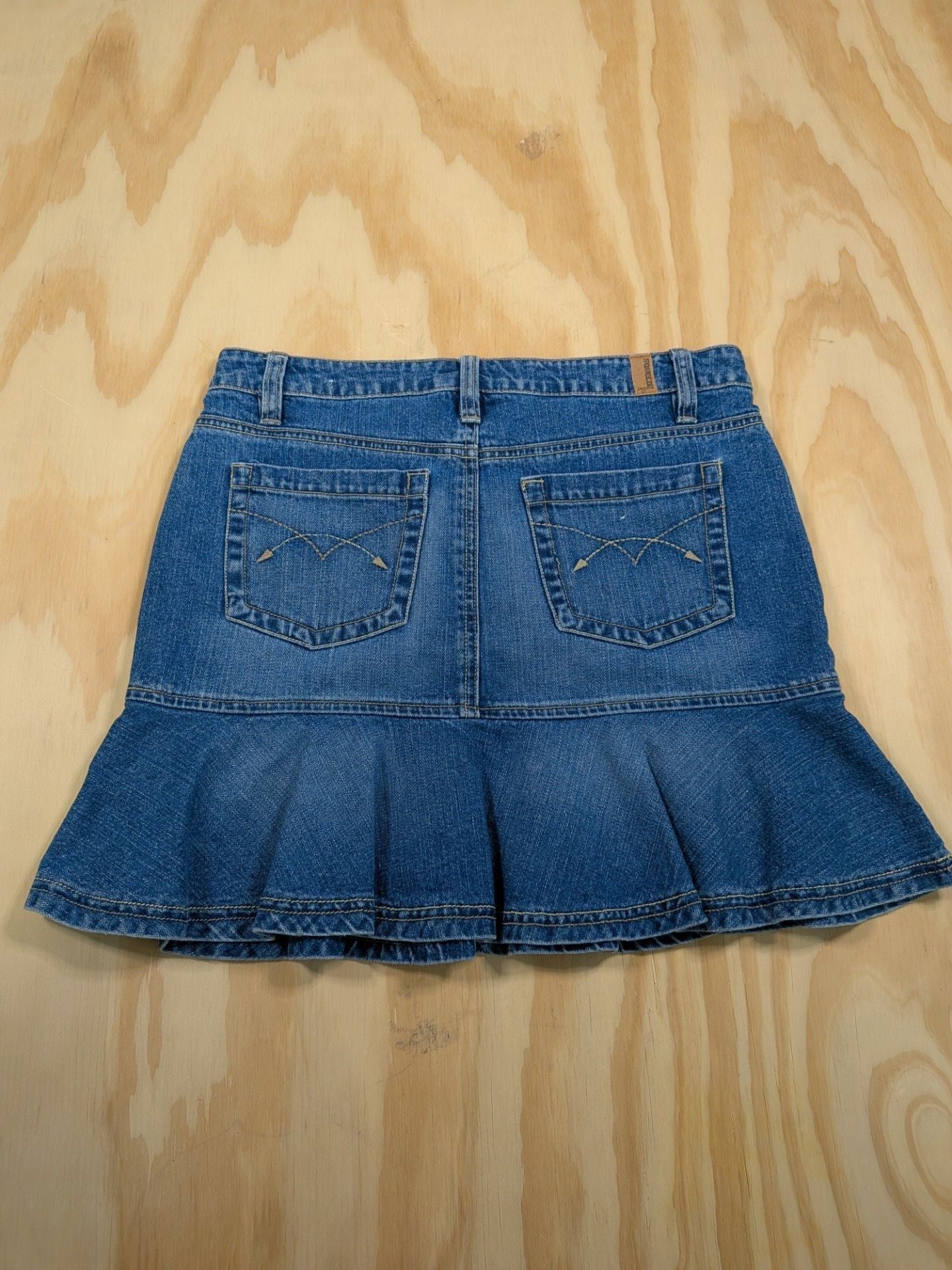 Squeeze Jeans Denim Ruffle Mini Skirt Y2K Style Size XS 2