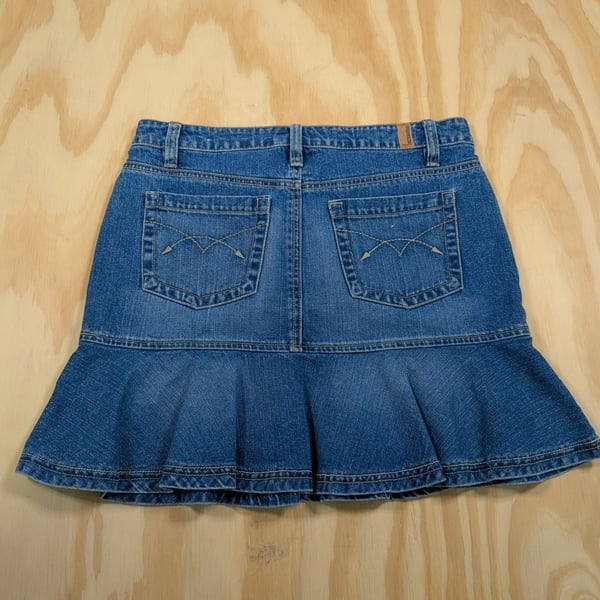 Squeeze Jeans Denim Ruffle Mini Skirt Y2K Style Size XS