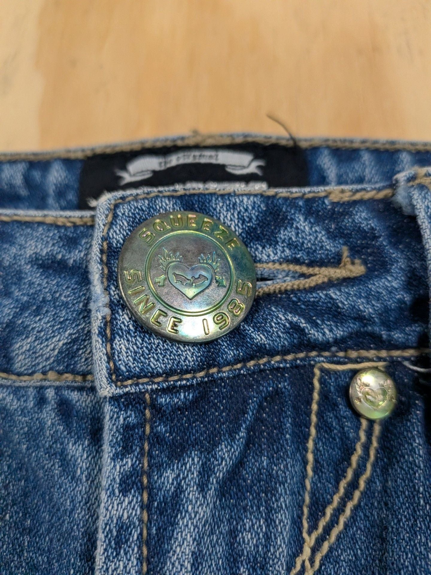Squeeze Jeans Denim Ruffle Mini Skirt Y2K Style Size XS 5