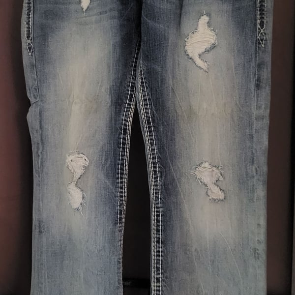 Rock Revival for Buckle Distressed Straight Leg Jeans