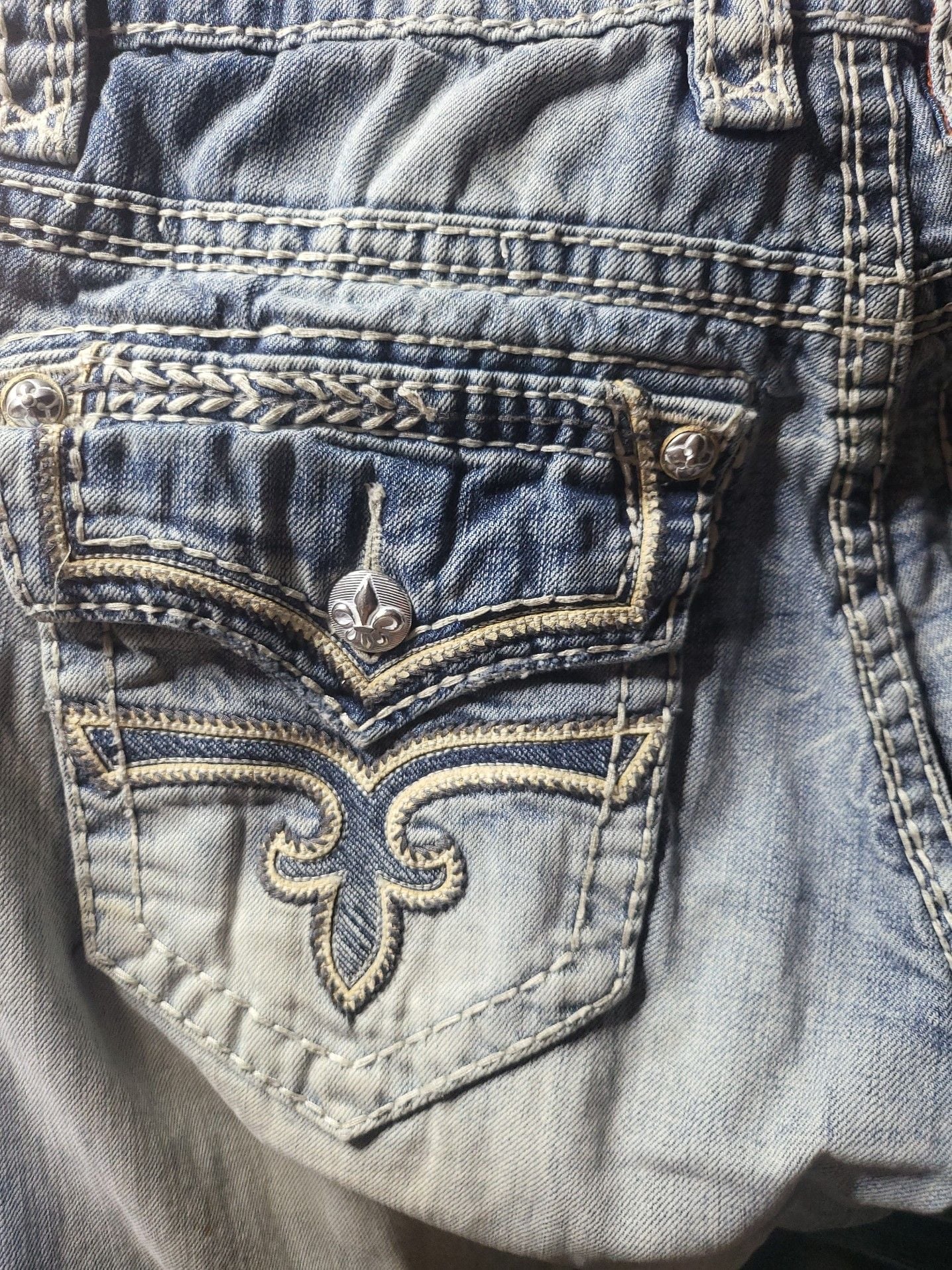Rock Revival for Buckle Distressed Straight Leg Jeans 7