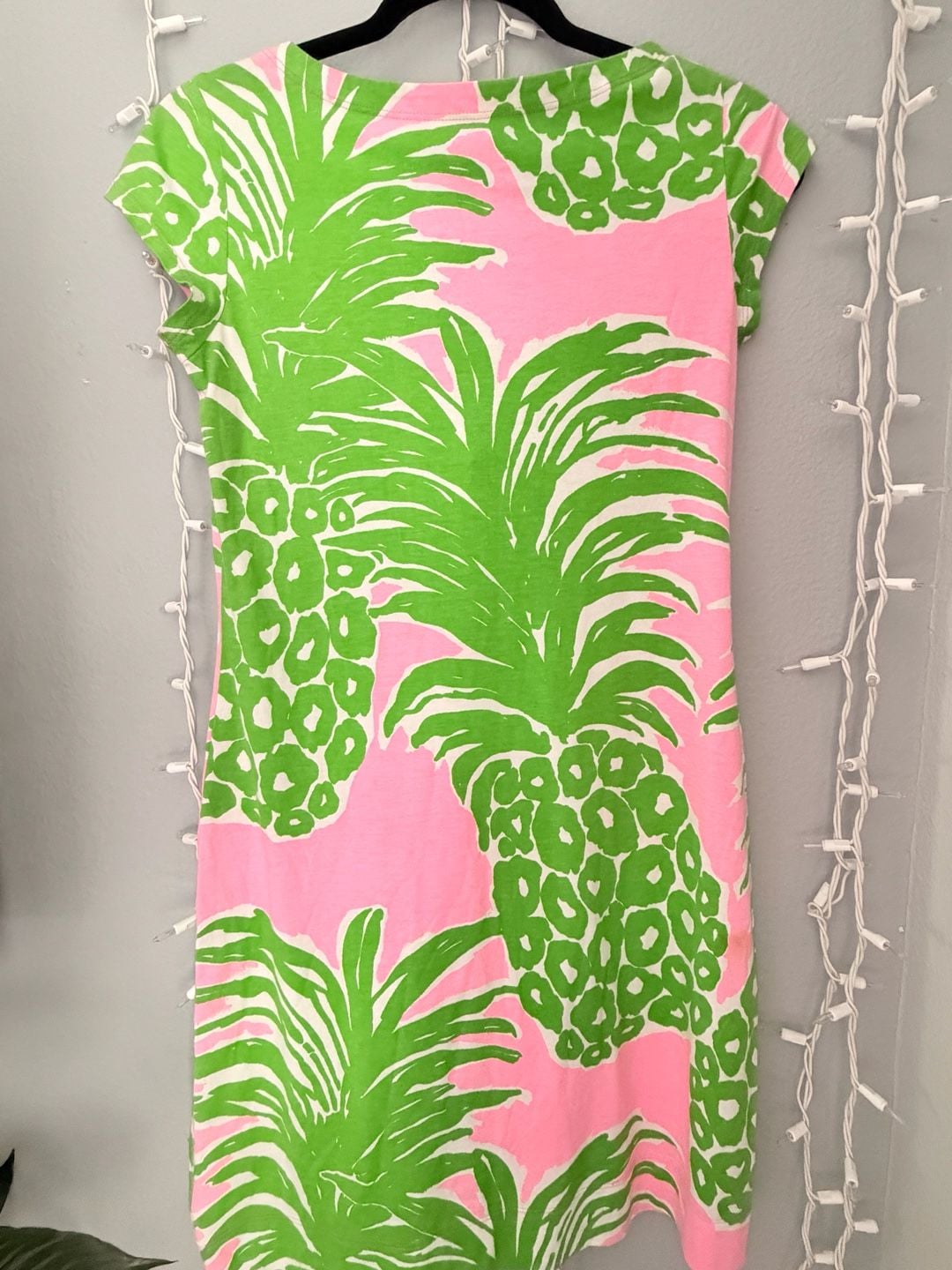 Lilly Pulitzer Loren Shift Dress in Pink and Green Flamenco Pineapple Print 2
