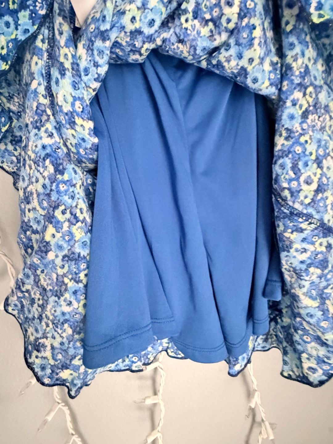 ZARA Blue Floral Off-the-Shoulder Ruffle Tired Short Jumpsuit Romper 10