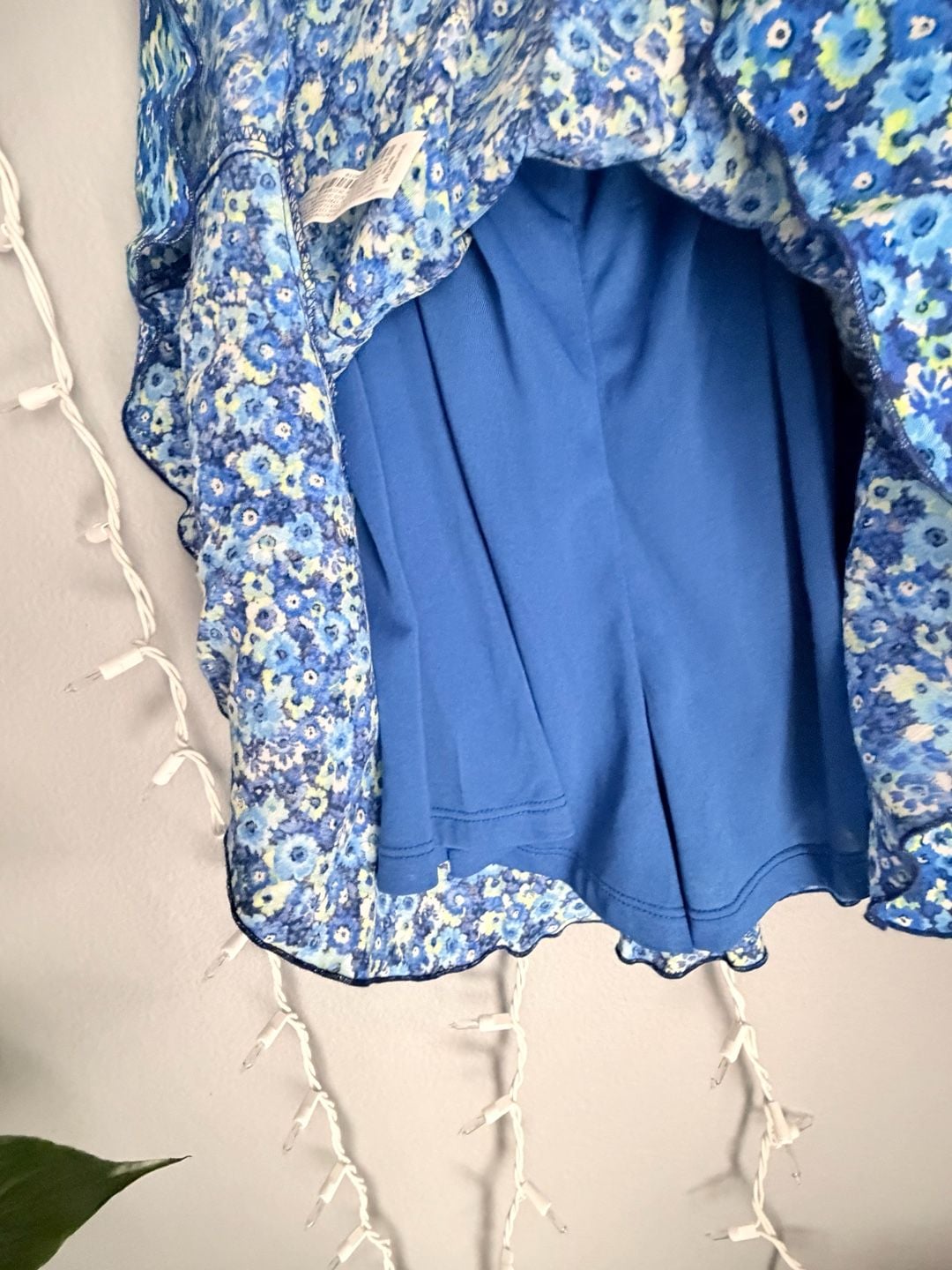 ZARA Blue Floral Off-the-Shoulder Ruffle Tired Short Jumpsuit Romper 11