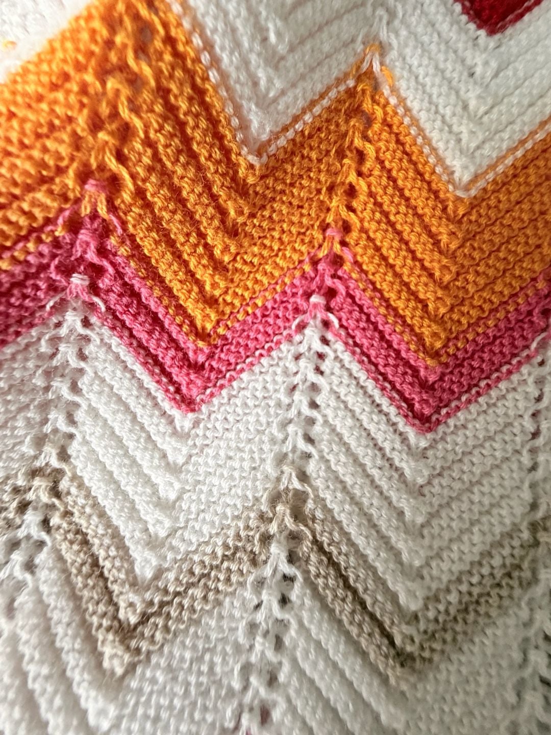 Runaway The Label Albie Chevron Crochet Knit Drawstring Shorts in Orange Multi 12