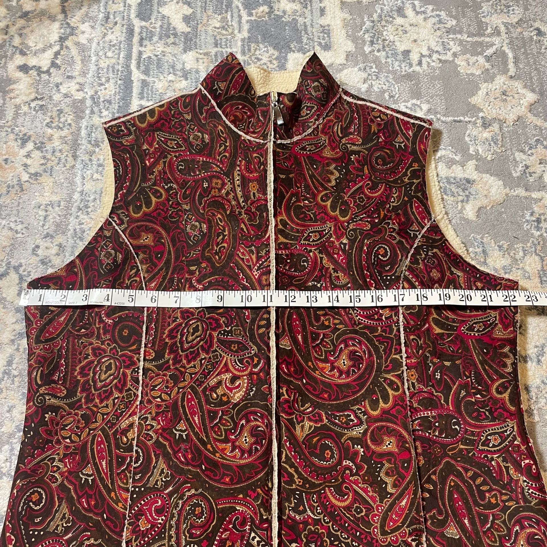 Vintage Casual Corner Annex XL Paisley Print Fleece Lined Vest 4