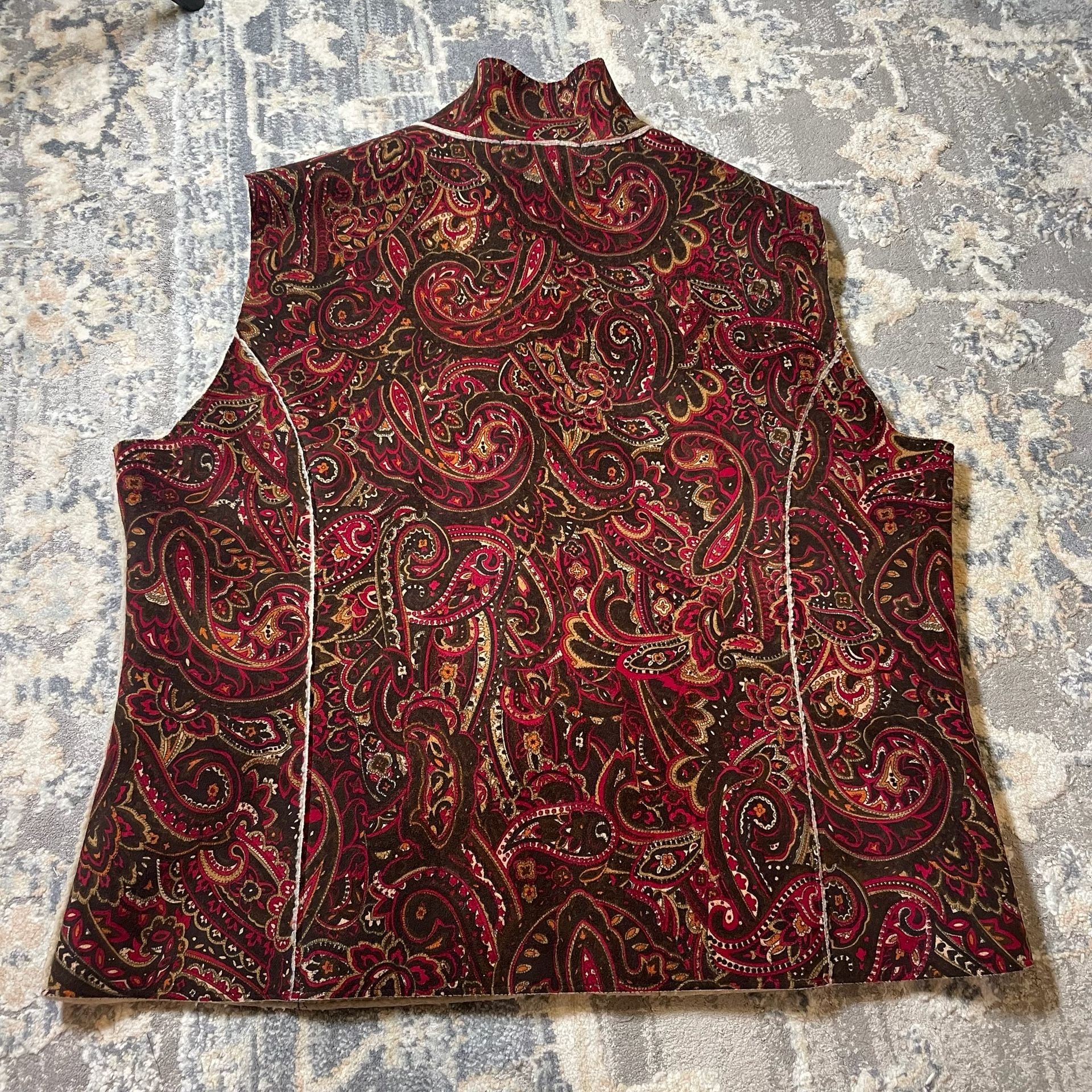 Vintage Casual Corner Annex XL Paisley Print Fleece Lined Vest 5