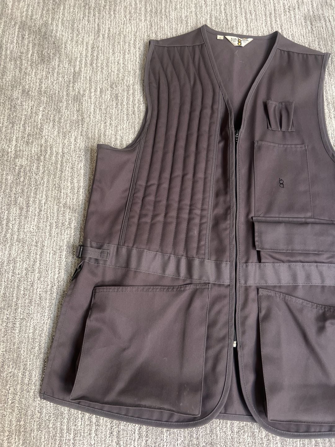 Vintage Bob Allen Shooting Vest Dark Brown Quilted Padded Right Hand Trap Skeet Vest 4