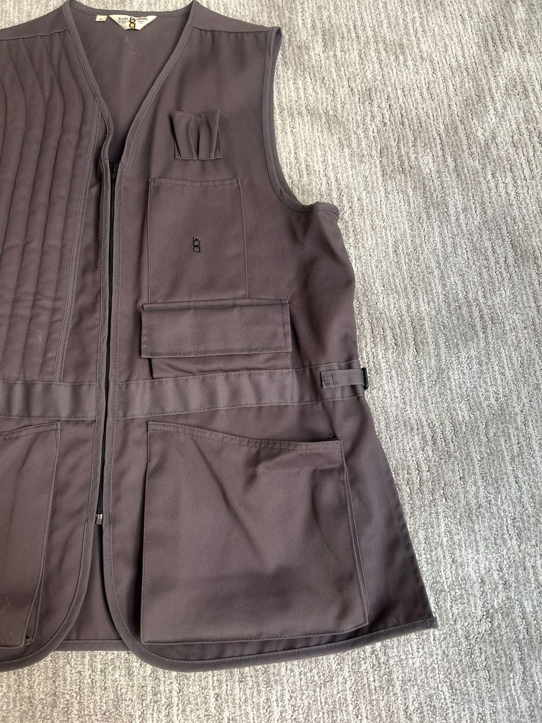 Vintage Bob Allen Shooting Vest Dark Brown Quilted Padded Right Hand Trap Skeet Vest 6