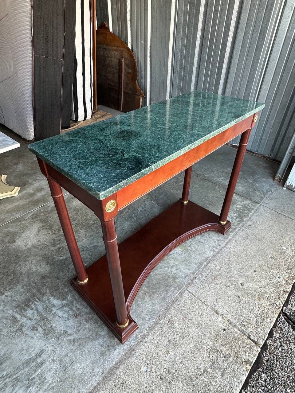 A set of three vintage tables with marble tops 6
