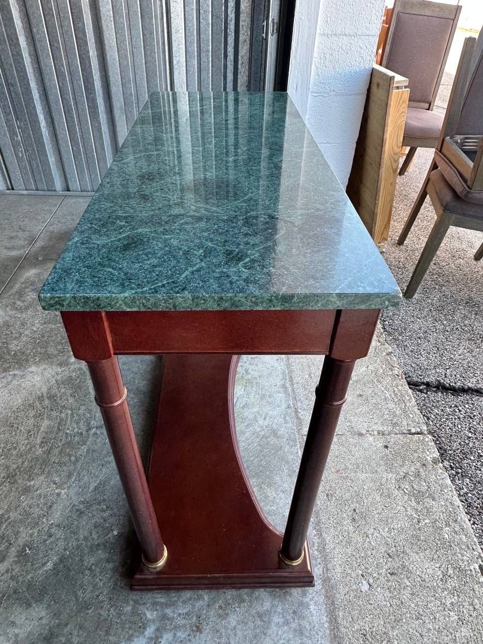 A set of three vintage tables with marble tops 10