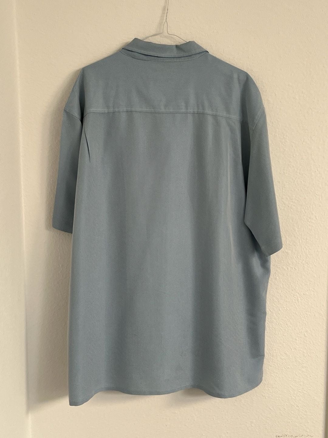 Eighty Eight Platinum Men's Light Blue Short Sleeve Textured Button Down Shirt XL 13