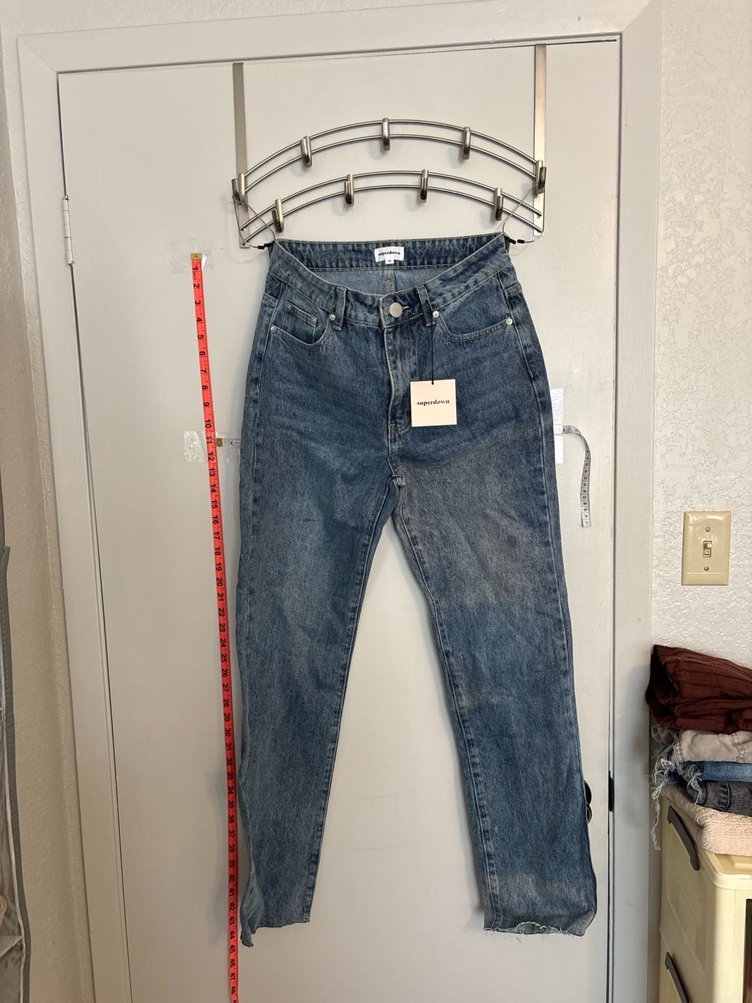 superdown NWT High Rise Straight Leg Blue Denim Jeans 2