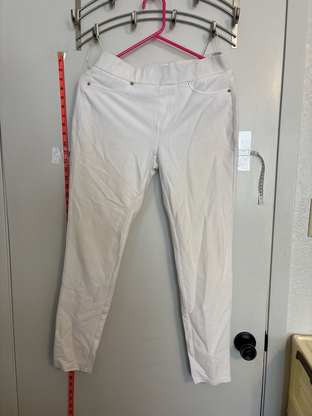 MICHAEL Michael Kors White Pull-On Stretch Denim Leggings Size M 2