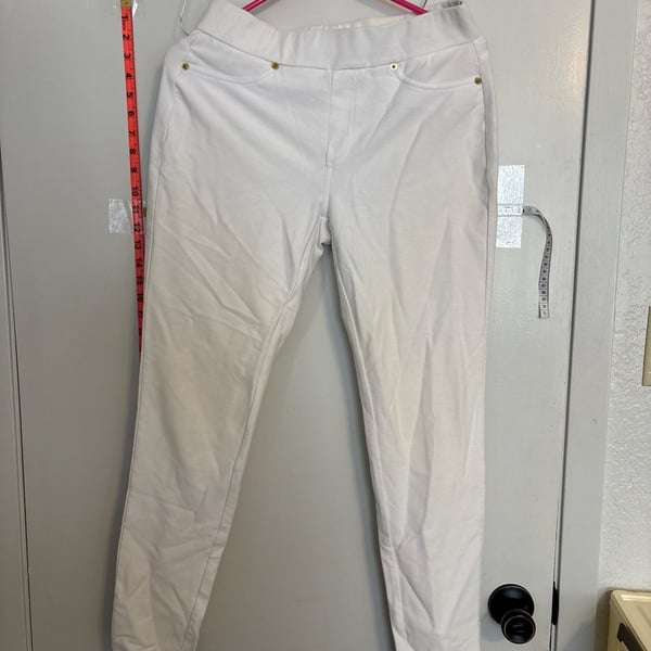 MICHAEL Michael Kors White Pull-On Stretch Denim Leggings Size M