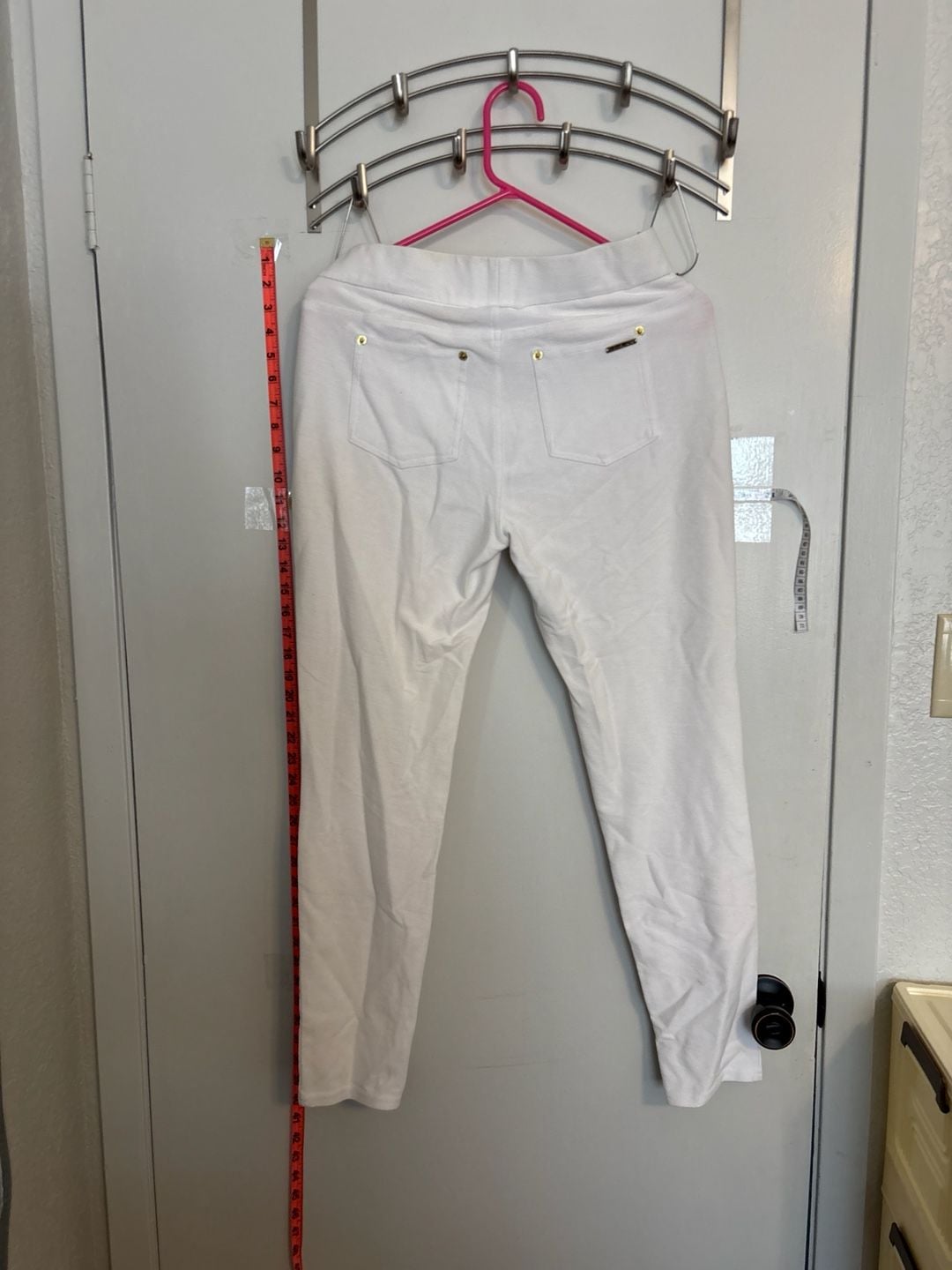 MICHAEL Michael Kors White Pull-On Stretch Denim Leggings Size M 3