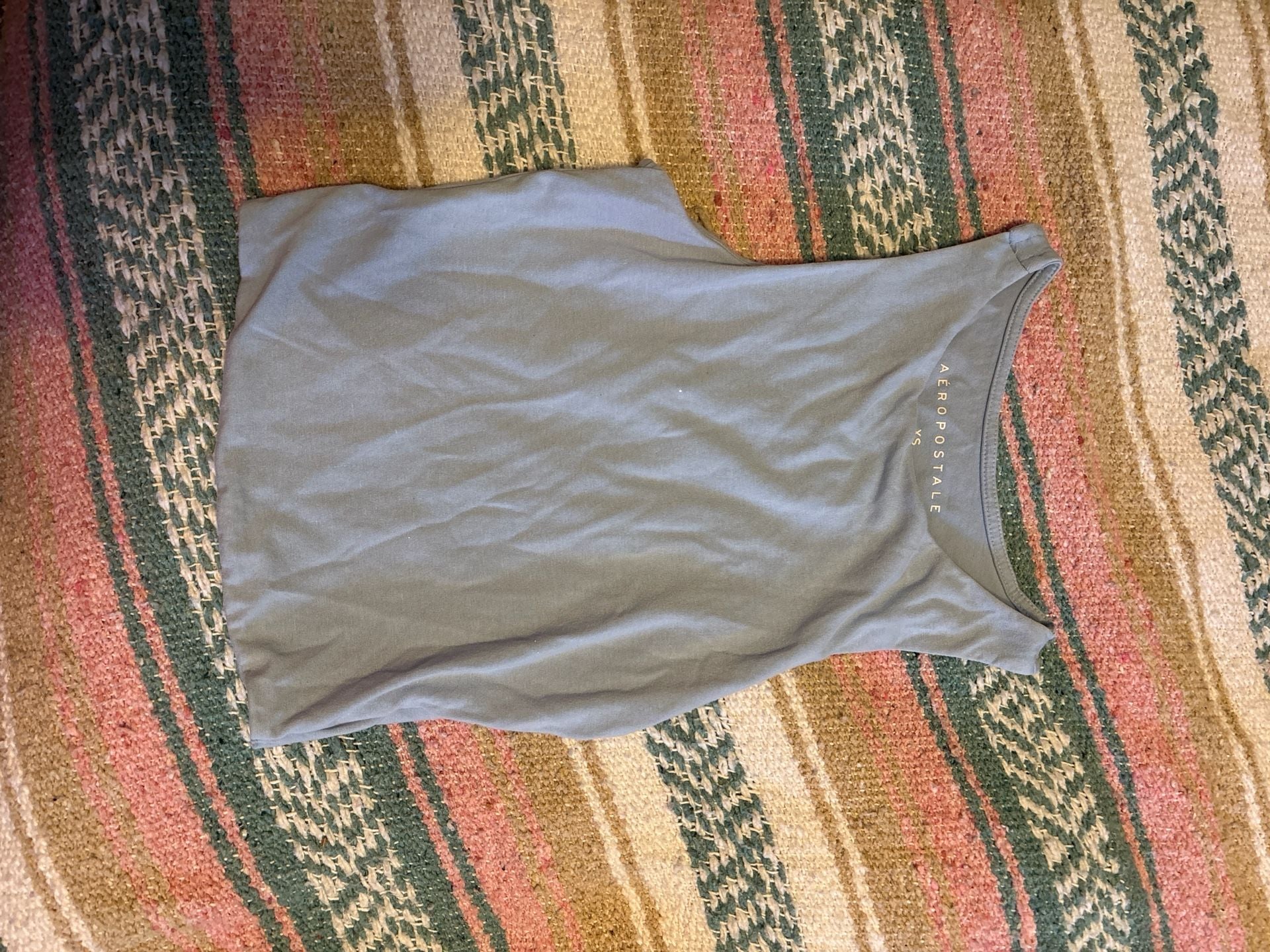 Aeropostale Women's XS Light Blue High Neck Tank Top 2