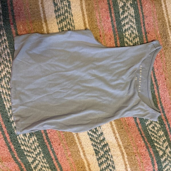 Aeropostale Women's XS Light Blue High Neck Tank Top