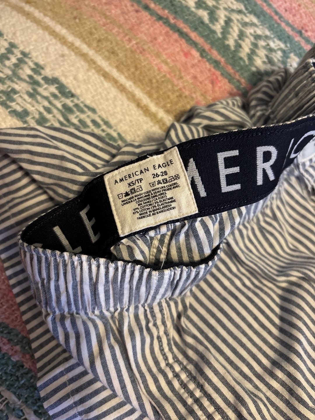 American Eagle Men's Blue and White Striped Stretch Boxer Shorts XS 26-28 3