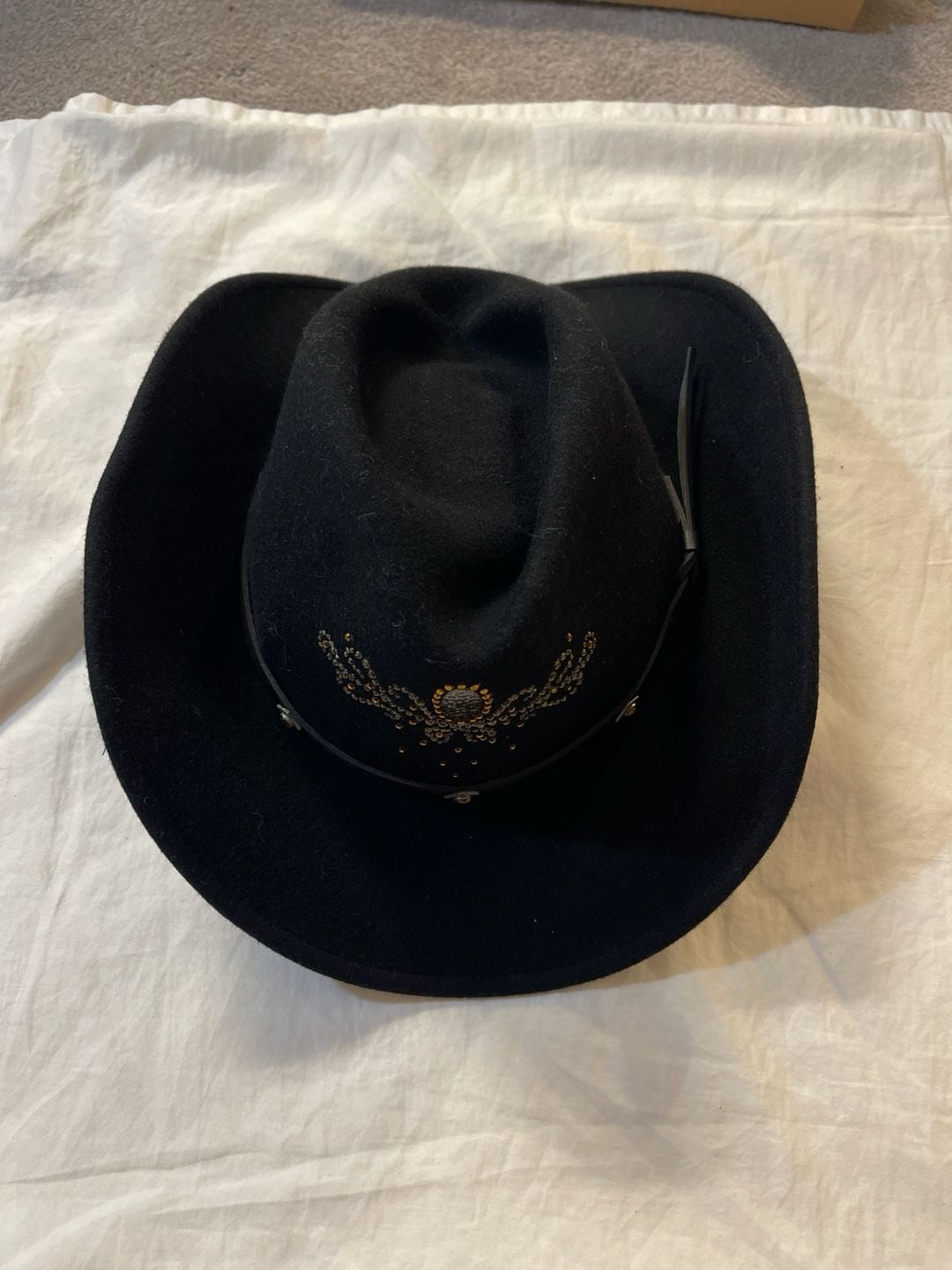 Master Hatters of Texas MHT Westerns 100% Wool Black Cowboy Hat with Beaded Crown Detail 2