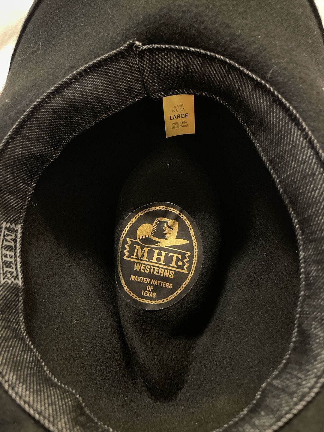 Master Hatters of Texas MHT Westerns 100% Wool Black Cowboy Hat with Beaded Crown Detail 3
