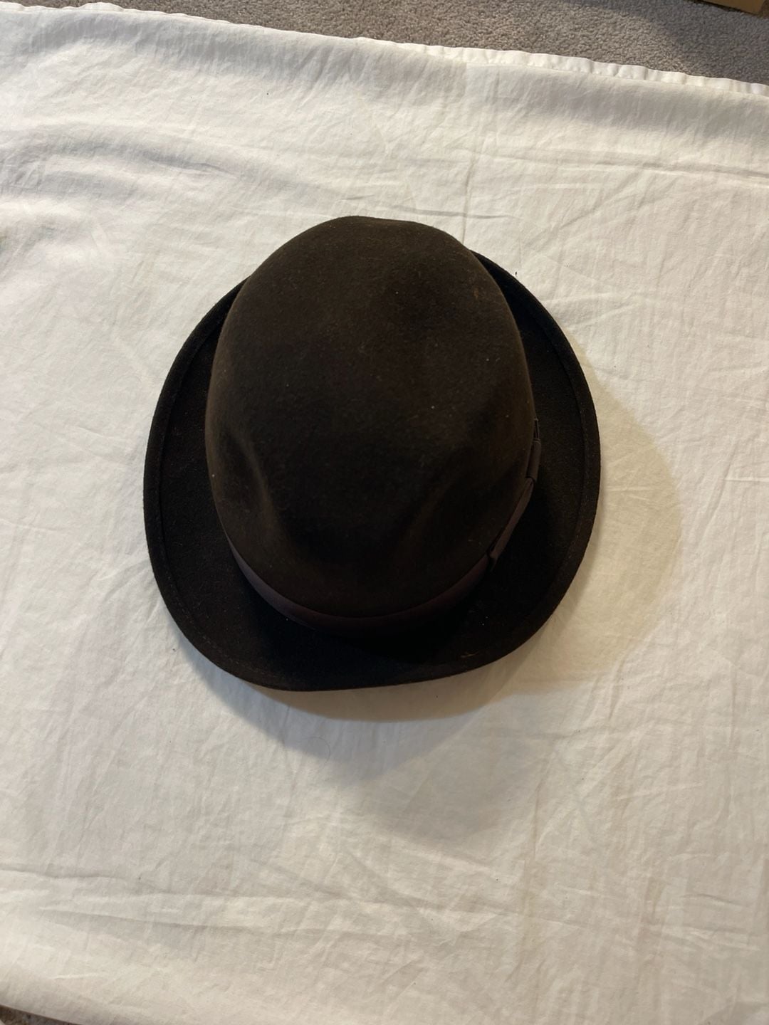 Vintage Star Brand 100% Wool Felt Homburg Hat Made in USA Size 7 1/4 1
