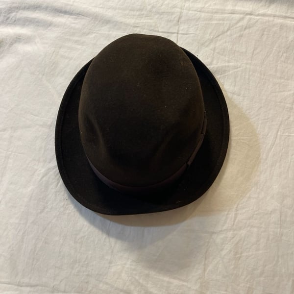 Vintage Star Brand 100% Wool Felt Homburg Hat Made in USA Size 7 1/4
