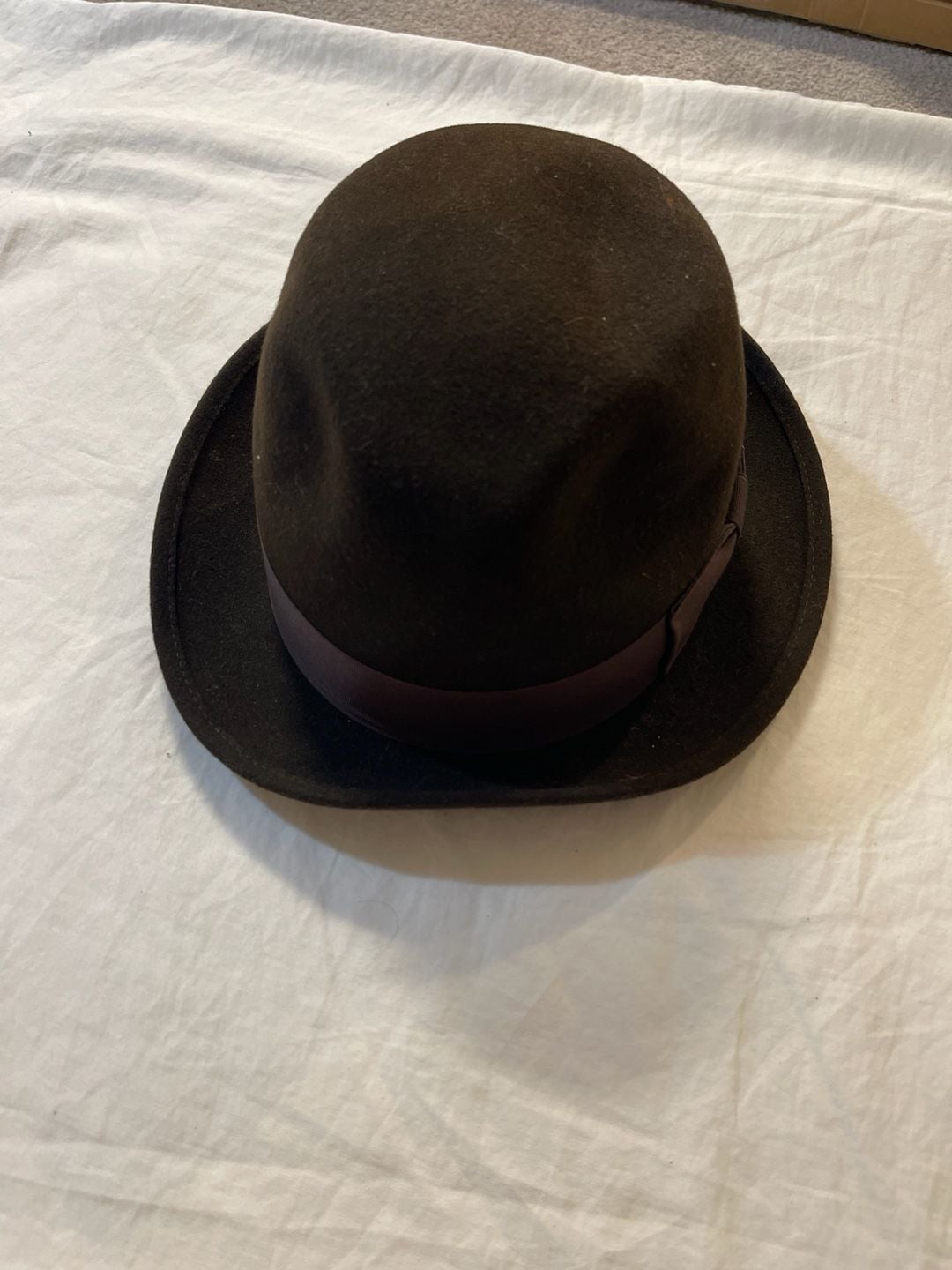 Vintage Star Brand 100% Wool Felt Homburg Hat Made in USA Size 7 1/4 2