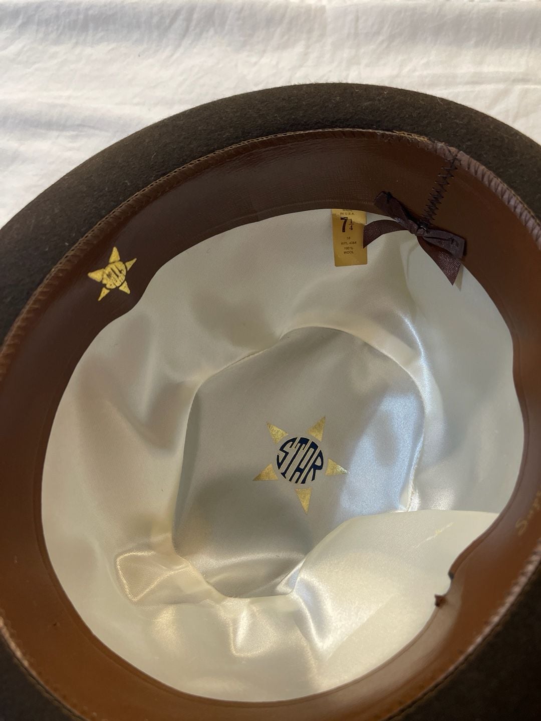 Vintage Star Brand 100% Wool Felt Homburg Hat Made in USA Size 7 1/4 4