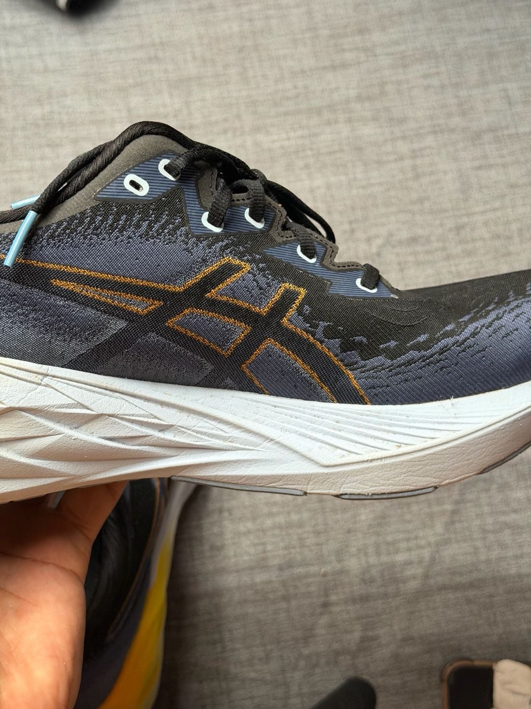 ASICS Novablast 4 Black Thunder Blue Running Shoes 10