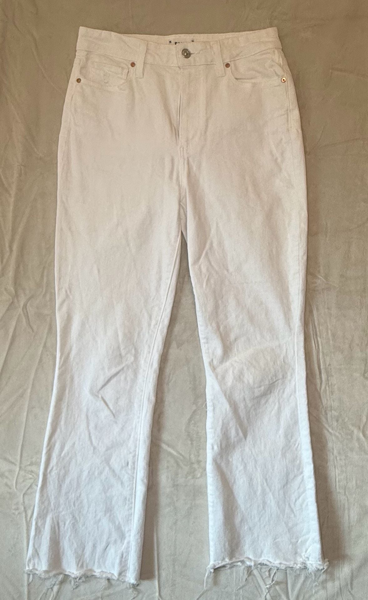 PAIGE Claudine High Rise Ankle Flare Jeans in White Size 27 2