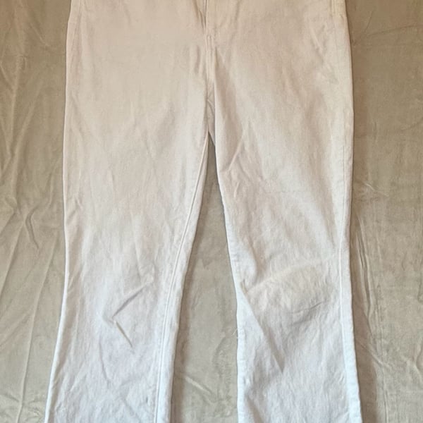 PAIGE Claudine High Rise Ankle Flare Jeans in White Size 27