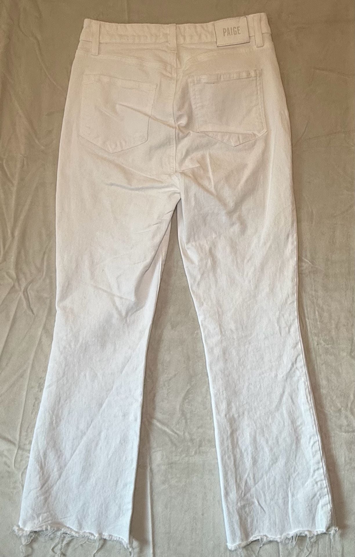 PAIGE Claudine High Rise Ankle Flare Jeans in White Size 27 4