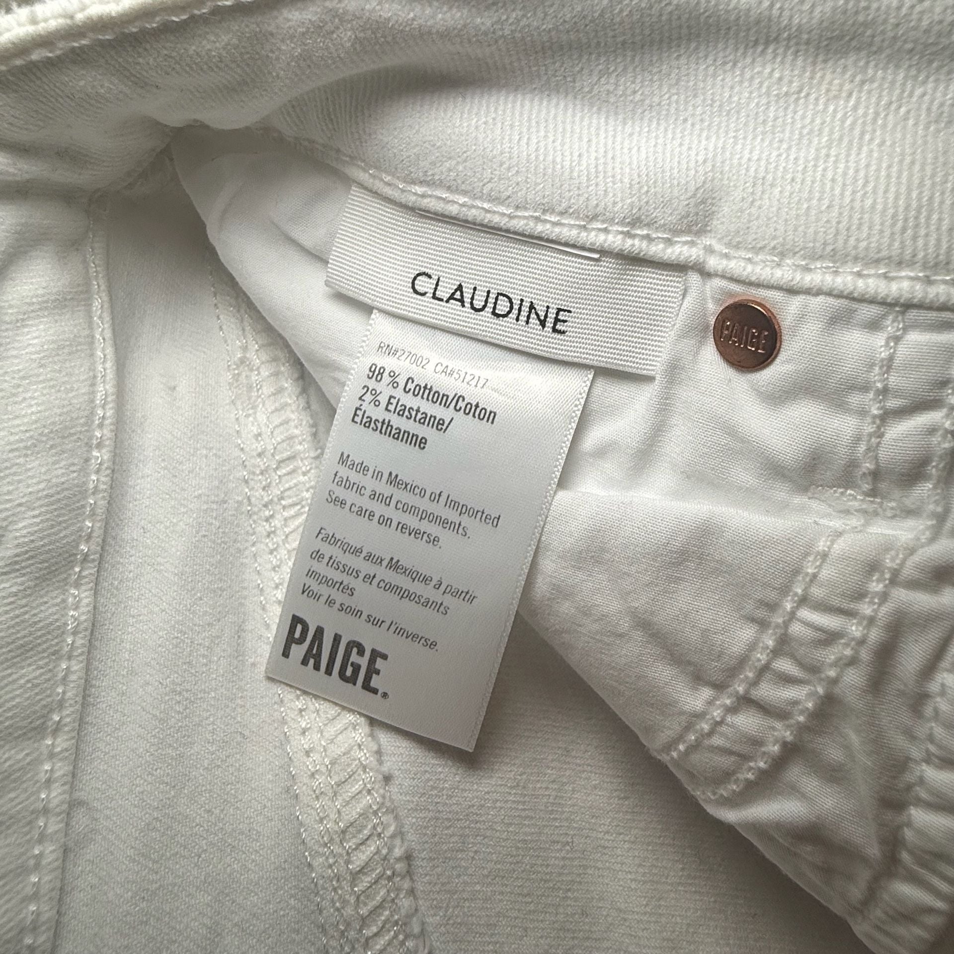 PAIGE Claudine High Rise Ankle Flare Jeans in White Size 27 5