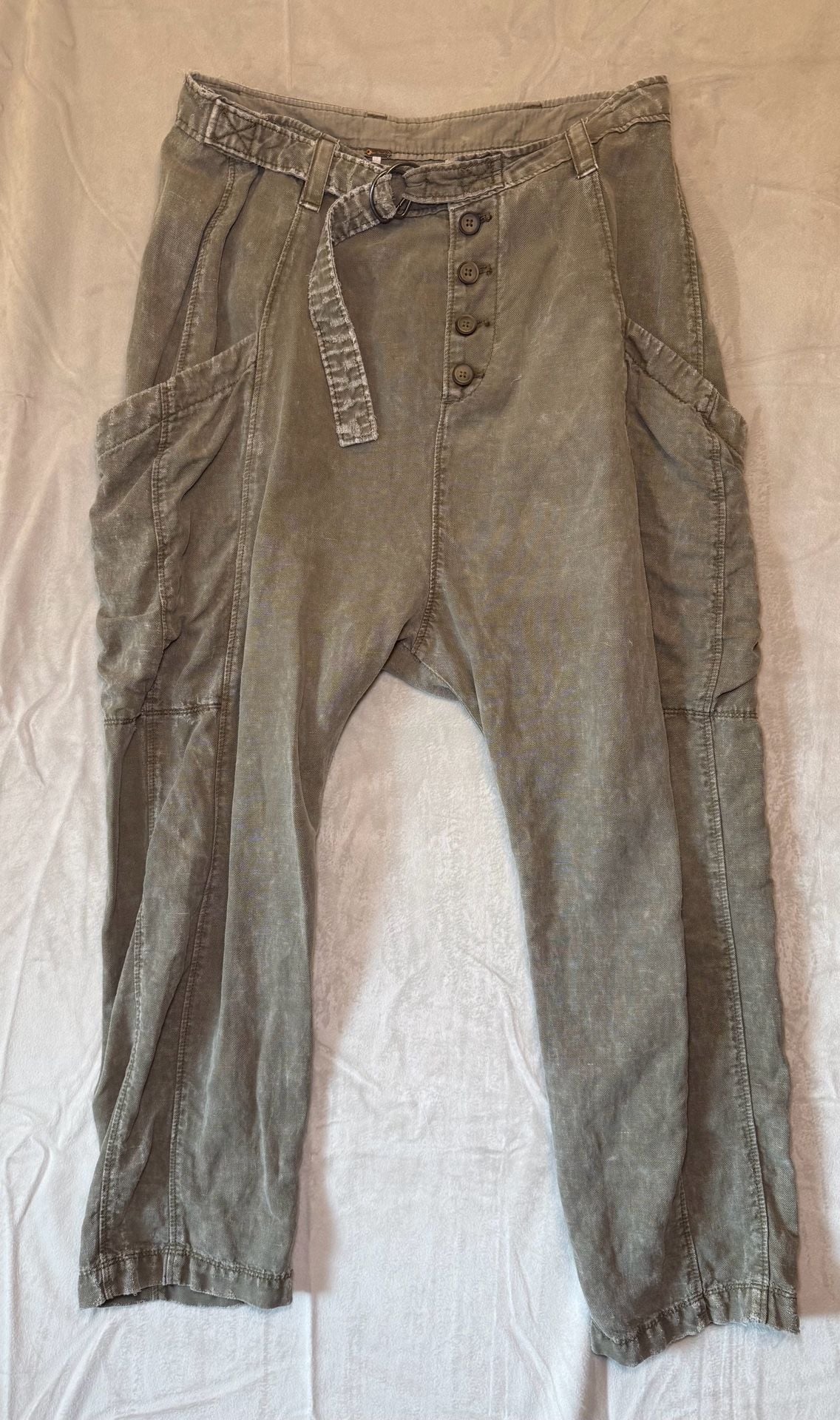 Free People Desert Daze Harem Pants in Olive Green Size 2 3