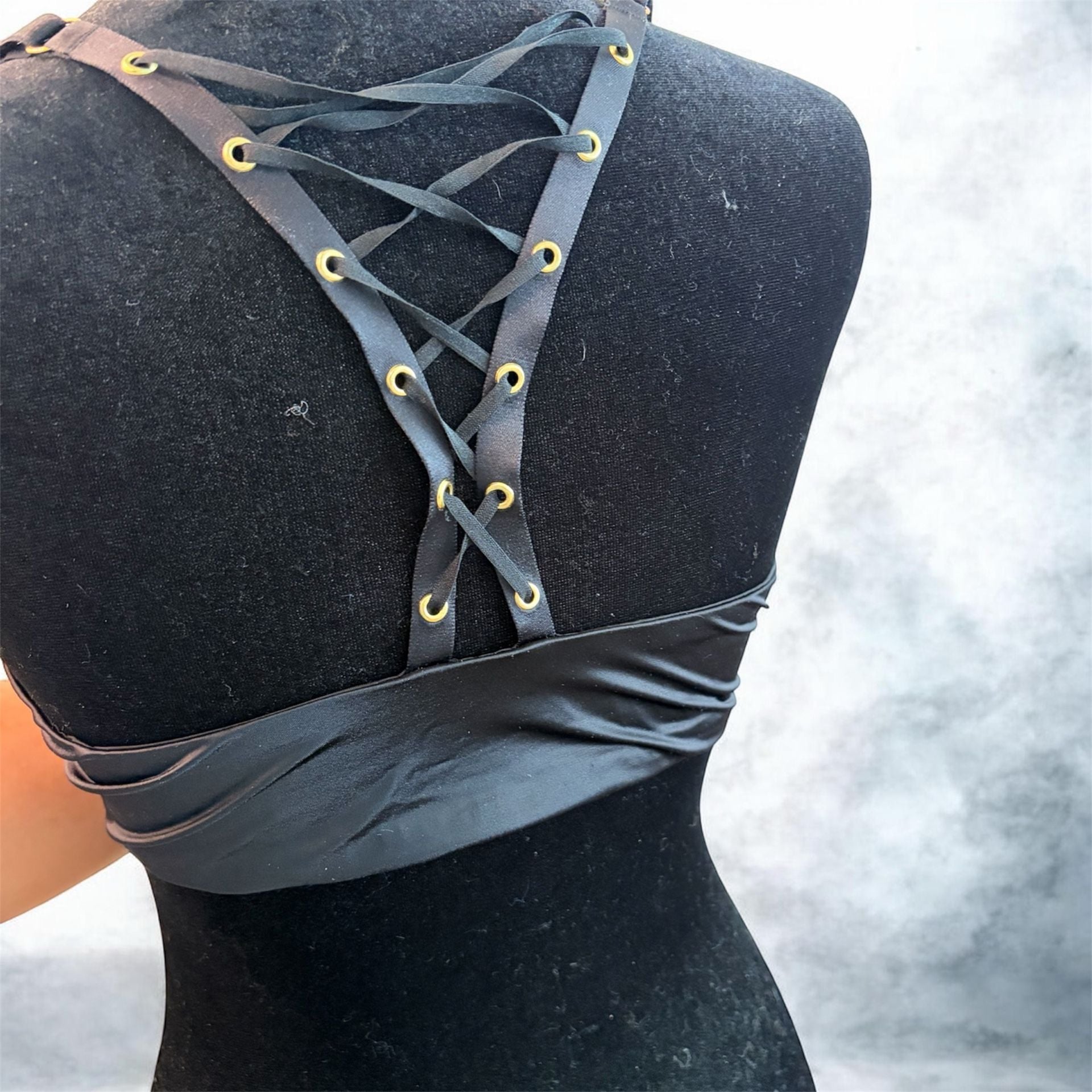 Victoria's Secret Very Sexy Black Front-Close Push-Up Bra with Lace-Up Strappy Back 4