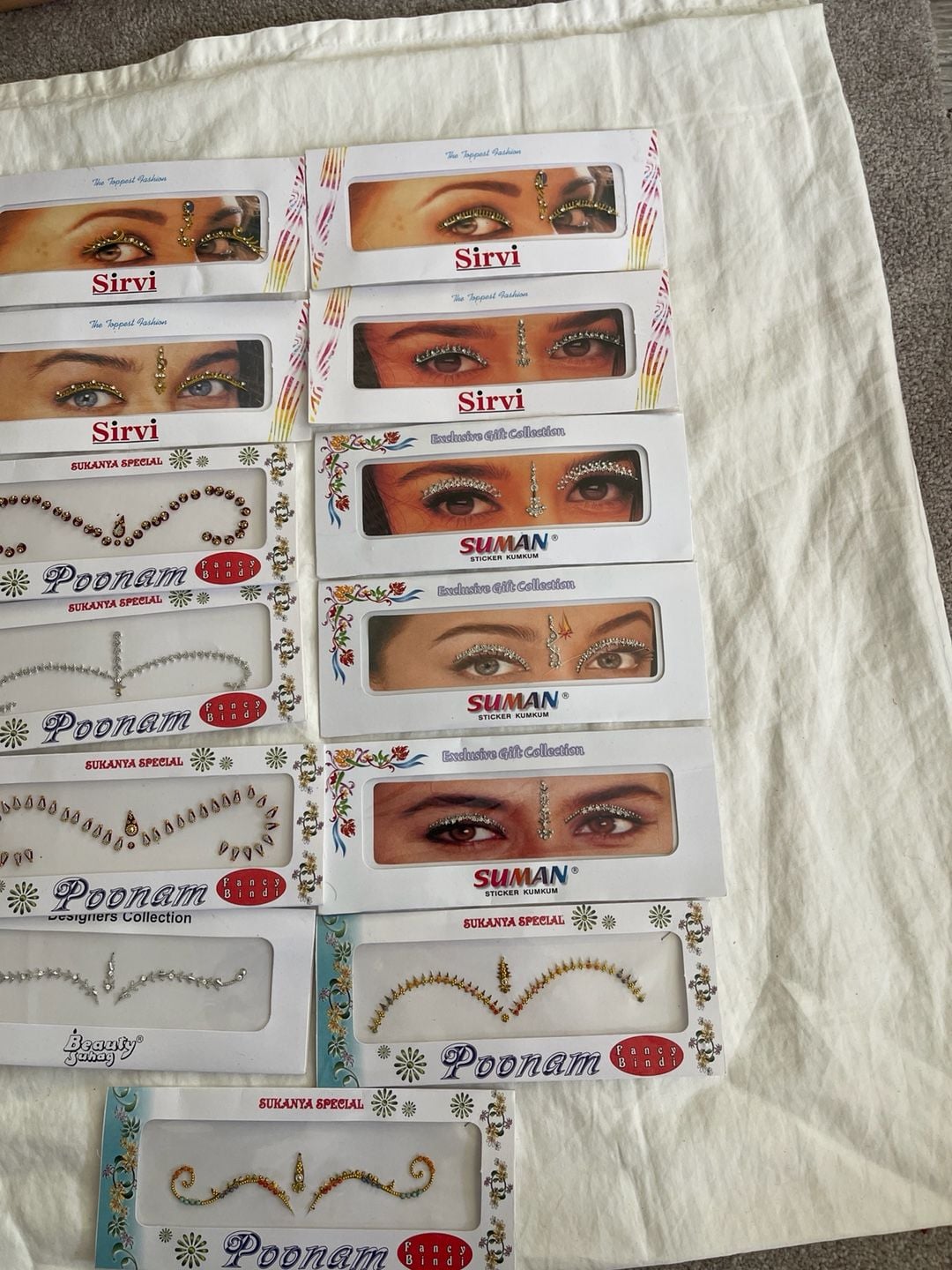 Large Bulk Lot Indian Bridal Bindi Stickers, Crystal Face Jewels and Temporary Tattoos 2