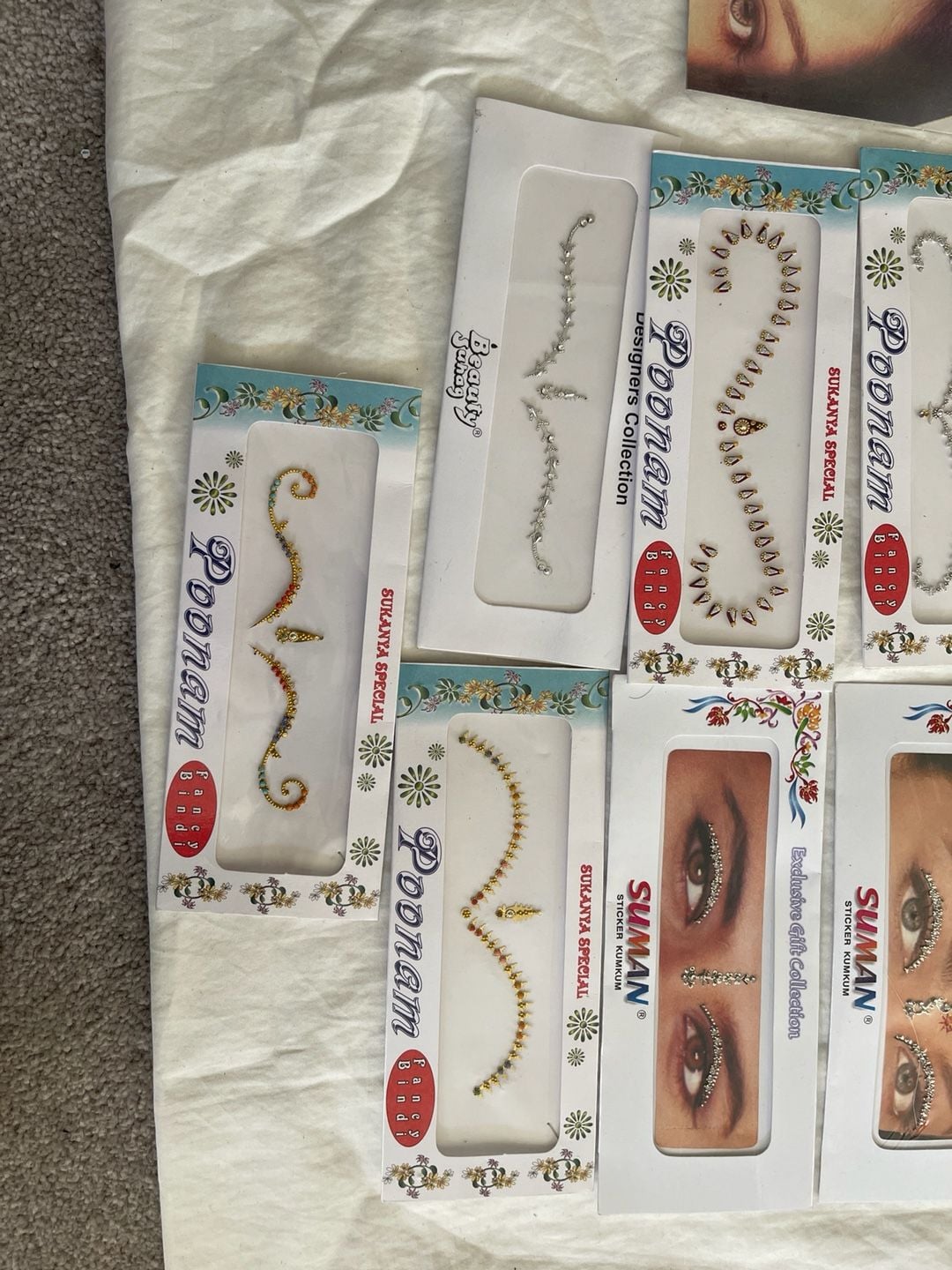 Large Bulk Lot Indian Bridal Bindi Stickers, Crystal Face Jewels and Temporary Tattoos 4