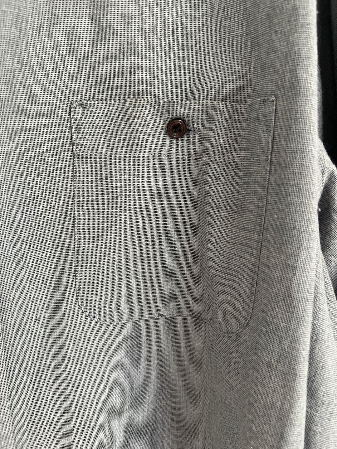 Van Heusen Men's Grey Mandarin Collar Long Sleeve Button Down Shirt 5