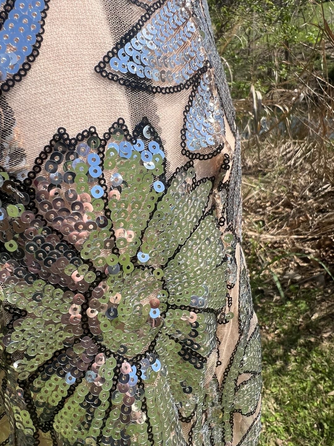 Fashion Nova Nova Luxe Floral Sequin Mesh Short Sleeve Mini Dress 4