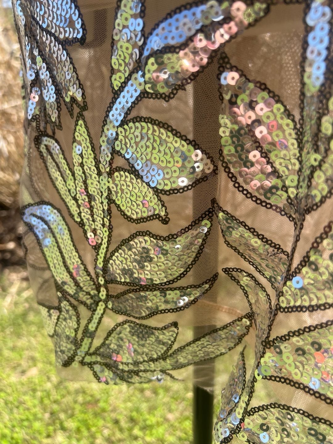 Fashion Nova Nova Luxe Floral Sequin Mesh Short Sleeve Mini Dress 6